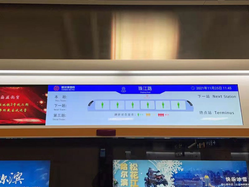 Customized 48 inch Stretched Bar Display for Subway LCD Display
